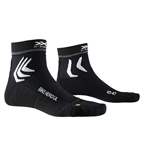 X-socks Unisex Bike Hero Ultra Light Socks skarpety czarny Opal Black/Arctic White 39-41 XS-BS06S19U