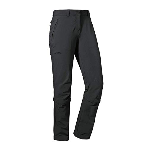 Schöffel Engadin1 Zip Off wygodne i elastyczne spodnie damskie z funkcją Zip-Off i chłodzące i szybkoschnące spodnie outdoorowe dla kobiet szary szary (Asphalt) 80 12640