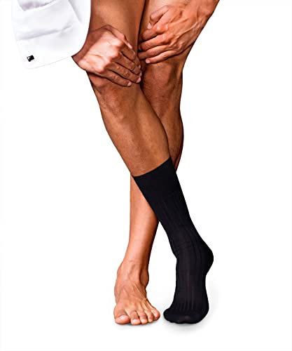 FALKE Mężczyźni Skarpety No. 13 M SO Najlepsza Bawełna jednokolorowe 1 Para, Niebieski (Dark Navy 6370), 45-46