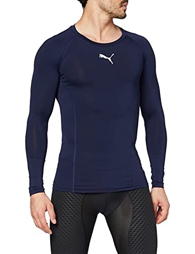 Puma Mężczyźni Liga Baselayer Tee Ls Koszulka Kompresyjna, Granatowy (Peacoat), L