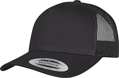 Flexfit Unisex Czapka z Daszkiem Retro Trucker, Czarny, Jeden Rozmiar 6506