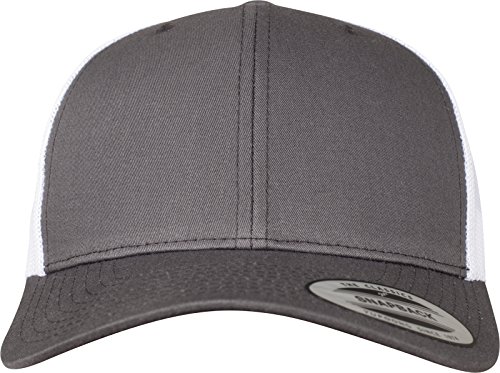 Flexfit Unisex Retro Trucker 2-kolorowa czapka baseballowa, ciemnoszary/biały, jeden rozmiar, ciemnoszary/biały, jeden rozmiar