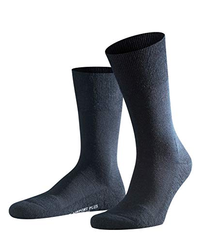 Falke męskie lotnisko plus skarpety - wełna merynosowa/mieszanka bawełny, niebieskie (ciemny granatowy 6370), UK 7-8 (rozmiar producenta: 41-42), 1 para 14403