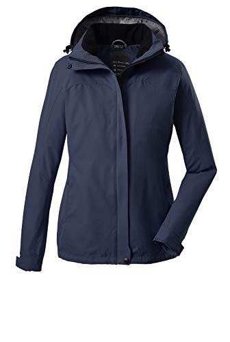 Killtec kurtka funkcyjna damska z odpinanym kapturem – lekka kurtka przejściowa – damska kurtka outdoorowa jest wodoszczelna i oddychająca, ciemnogranatowa 50