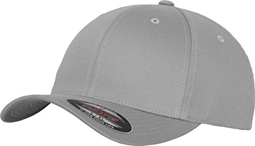 Flexfit Męska czapka Flexfit Wooly Combed, dostępna w wielu różnych kolorach, rozmiarach S-M do L-XL, Silver, L-XL