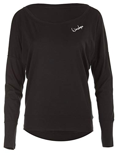 WINSHAPE Winshape MCS002 damska bluza z długim rękawem modalowym, styl taneczny, fitness, czas wolny, sport, joga, trening, czarny, M MCS002-SCHWARZ-M