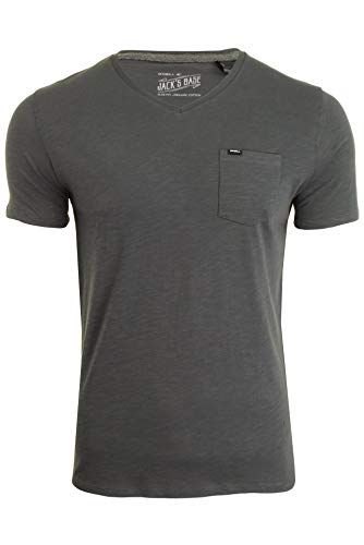 Jacks O'Neill męski Base V-Neck Streetwear Tees koszulki, szary, XS N02302
