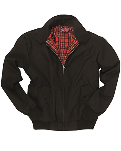 Mil-Tec Knightsbridge Harrington angielski kurtka czarna z podszewką wewnętrzną w kratkę, XXL