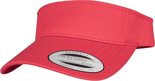 Flexfit FlexFit yupoong dla pań i panów Curved Visor Cap  Unisex osłona przeciwsłoneczna, z zapięciem na rzepy, czerwony, jeden rozmiar 8888