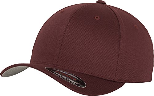Flexfit Męska czapka Flexfit Wooly Combed, dostępna w wielu różnych kolorach, rozmiarach S-M do L-XL, kasztanowaty, S-M