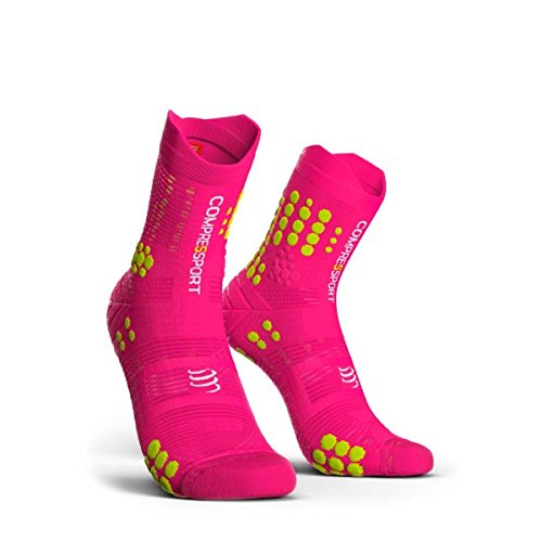 Compressport Skarpety wyścigowe V3.0 Trail (rozm. 38-10,5, fluo różowy)