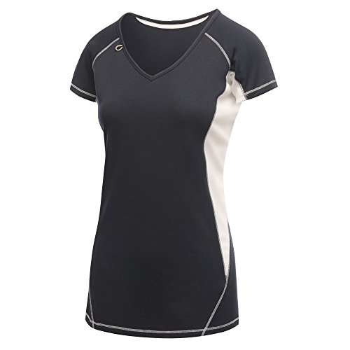Regatta damska koszulka z krótkim rękawem Pekin Regular Fit Plain Dekolt w serek Blue (Navy/White 253) 10 UK(36 EU)