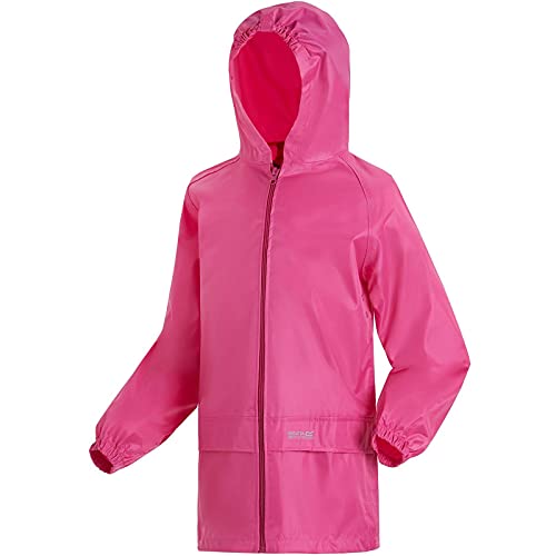 Regatta Kids power Break Jacket, wodoszczelny kurtka outdoor-deszczem dla dzieci różowa JEM, różowy, 3-4 W908 5ARC03
