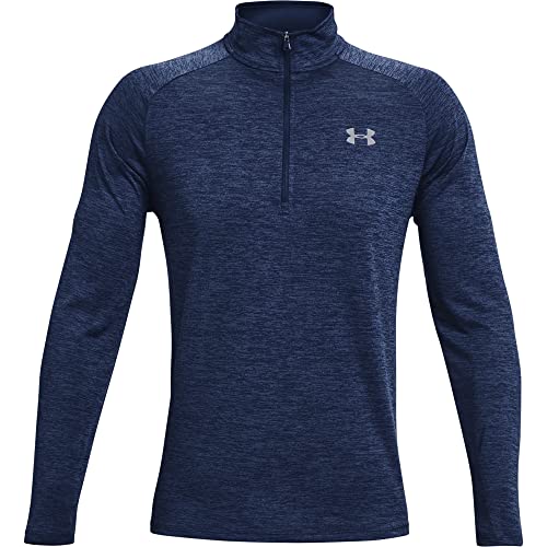 Under Armour Męska koszulka Tech 2.0 1/2 Zip sportowa z długim rękawem, sportowa koszulka z długim rękawem, szybkoschnąca koszulka z długim rękawem dla mężczyzn, niebieski, s
