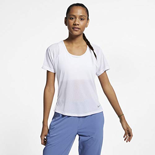 Nike Damski top do biegania Breathe Miler White/Reflective Silver M