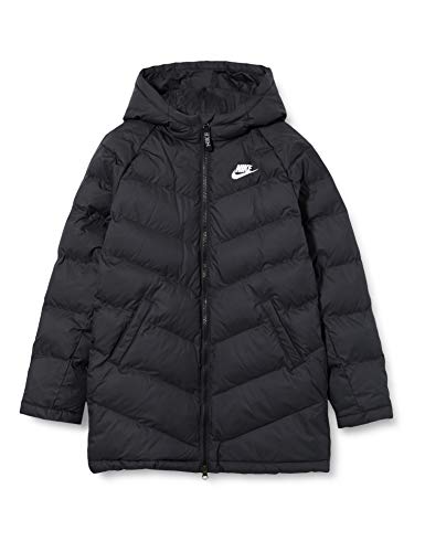 Nike Dziewczęca kurtka syntetyczna Fill Long Jacket, Black/Black/White, L