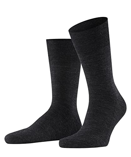 Falke męskie lotnisko plus skarpety - wełna merynosowa/mieszanka bawełny, szary (antracyt melange 3080), UK 8,5-9,5 (rozmiar producenta: 43-44), 1 para 14403
