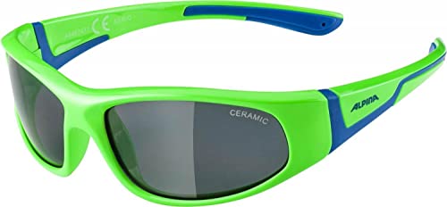 Alpina Flexxy Okulary rowerowe Dzieci, neon green-blue 2020 Okulary przeciwsłoneczne A8467 4 71