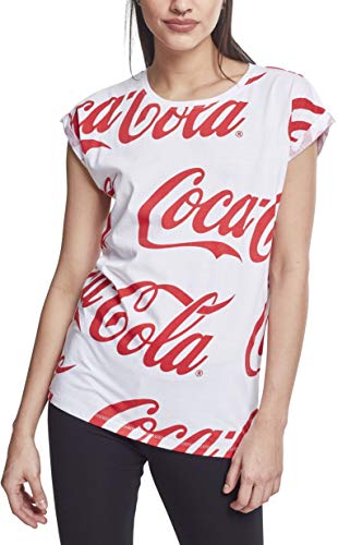 Merchcode damskie Coca Cola AOP Tee T-Shirt, biały, XS MC139