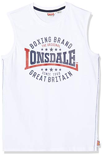 Lonsdale London London Męski top St.Agnes Slim Fit Tank Top, biały, m 114758