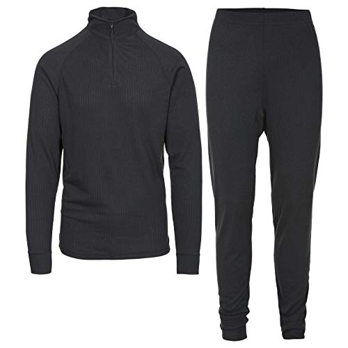 Trespass Unite360, czarny X, XXL, szybkoschnący zestaw bazowy (spodnie i bluzka z długim rękawem) 170 g/m2 dla dorosłych Unisex, XX-Large / 2 X Large / 2XL, czarny