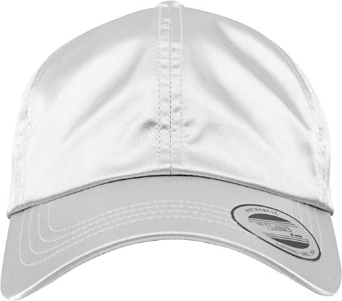 Flexfit Low Profile Satin Cap unisex dla kobiet i mężczyzn z połyskującej satyny materiału, srebrny, jeden rozmiar 6245SC