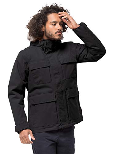Jack Wolfskin Point Barrow męska kurtka zimowa, wiatroszczelna, oddychająca, odporna na warunki atmosferyczne, czarny, xxl 1108153-6000006