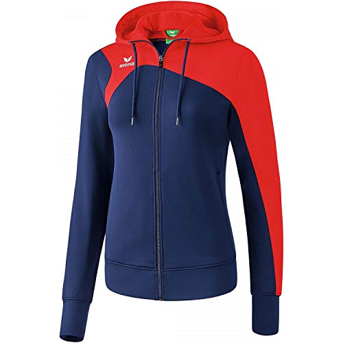 Erima Damska kurtka treningowa Club 1900 2.0 z kapturem niebieski granatowy/czerwony (New Navy/Rot) 36 1070717