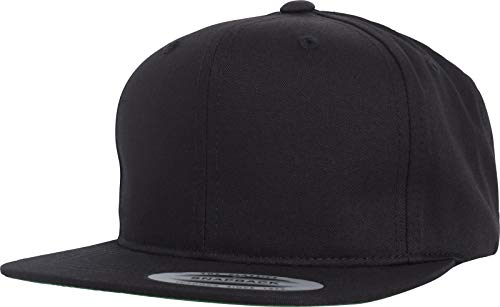 Yupoong Flexfit dziecięca czapka bejsbolowa dla chłopców i dziewczynek, prosty daszek, styl Pro-Style Twill Snapback Cap jednokolorowa, od 2 do ok. 14 lat, 2 rozmiary, czarny, xxs