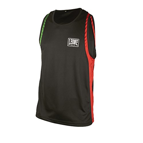 Leone 1947 AB721 koszulka na szelkach do sportów bokserskich, unisex – dla dorosłych, czarna, XXL