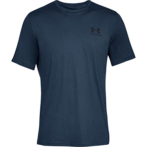Armour koszulka męska Sport Style Left Chest SS koszulka z krótkim rękawem, niebieski, MD 1326799-408-M