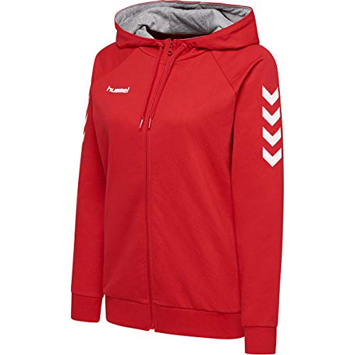 Hummel Damska bluza z kapturem Hmlgo Cotton Zip Hoodie czerwony czerwony (True Red) XL 204232-3062