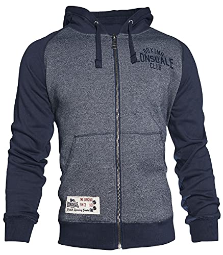 Lonsdale Bluza z kapturem kapuzenacke slough Men Slim Fit Zips weat granatowy (marynarski) - s grantowy