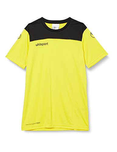 uhlsport Męska koszulka piłkarska OFFENSE 23 POLY SHIRT piłka nożna odzież treningowa, zielona/czarna/biała, 128