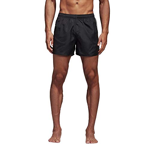 adidas Męski T-shirt z 3 paskami czarny czarny/biały XS