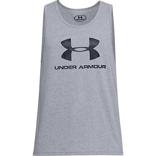 Under Armour Męska koszulka sportowa z logo Tank Top szary Steel Light Heather/Steel Light Heather/Black S 1329589-036-S