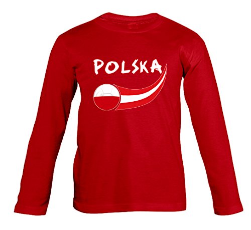 Supportershop supportershop 4 Shirt Polen L/S dzieci 4 chłopcy, biały, FR: S (Producent rozmiar: 4 lata) 5060542525152