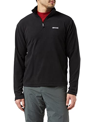 Regatta Thompson męski sweter z polaru z krótkim zamkiem błyskawicznym, niemechacący się (na powierzchni nie tworzą się kulki), czarny, S RMA021 80050