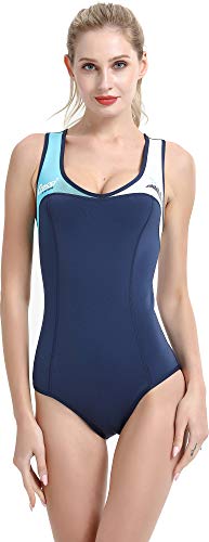 Cressi Women's Dea Lady Swimsuit Damski strój kąpielowy z neoprenu o grubości 1mm ,Niebieski/Bialy/Jasny niebieski ,L ,XDG005304