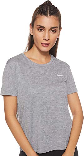 Nike Miler damski top do biegania z krótkim rękawem Gunsmoke/Heather/Reflective Silver XS