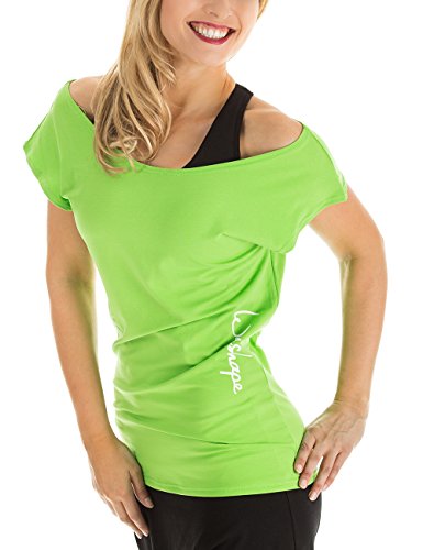 WINSHAPE Damska koszulka Dance-shirt Wtr12 na czas wolny Fitness Workout T-Shirt zielony zielone jabłko X-L