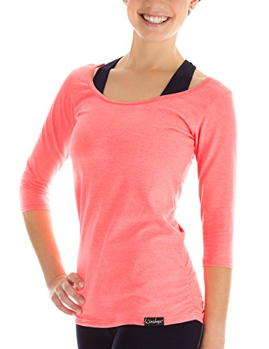 Winshape damska koszulka do fitnessu, jogi i pilatesu z rękawem 3/4 WS4, różowy, s WS4-NEON CORAL-S