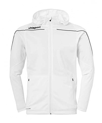 Uhlsport Stream 22 Track Hood kurtka dziecięca biały biały i czarny 140