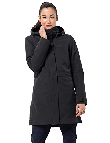 Jack Wolfskin Ottawa płaszcz damski 3 w 1, czarny, M