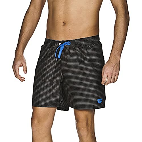 Arena męskie szorty kąpielowe Yarn Dyed Boxer (szybkoschnące, sznurowane, kieszenie boczne, miękki materiał) czarny Black-white (501) L