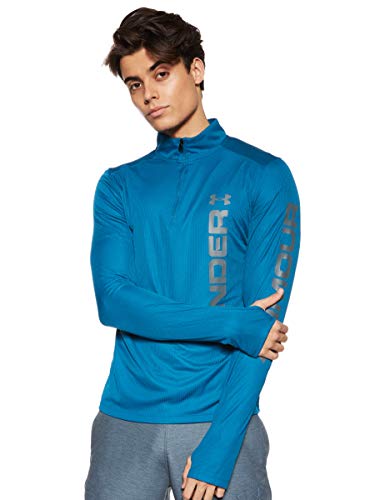 Under Armour Speed Stride Split 1/4 zamek błyskawiczny rozgrzewka góra, morski wibrator/szary/odblaskowy (417), XL