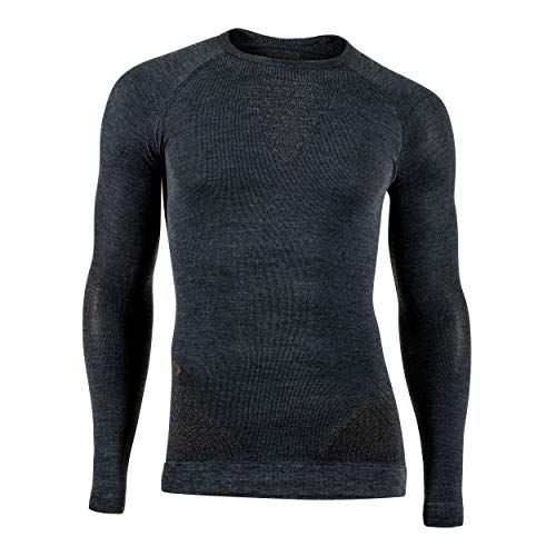 UYN męska koszulka FUSYON Cashmere UW LG_SL podkoszulek, Grey Rock/Brown, S/M