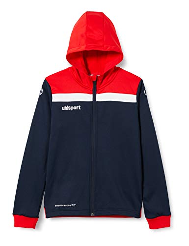Uhlsport dziecięca Offense 23 kurtka z kapturem dla dzieci, granatowa/czerwona/biała, 164