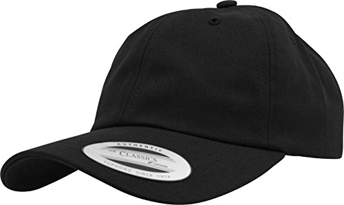 Flexfit Yupoong Low Profile Cotton Twill Unisex Dad Hat czapka bejsbolowa dla kobiet i mężczyzn, 6 paneli, niestructured z mosiężnym zapięciem, czarny, jeden rozmiar 6245CM