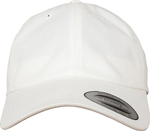 Flexfit peached Cotton Twill Dad Cap unisex dla kobiet i mężczyzn, materiału o specjalnej peached wykończenie, biały, jeden rozmiar 6245PT